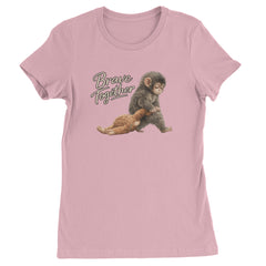 Punch Brave Together Stuffed Animal Womens T-shirt Light Pink