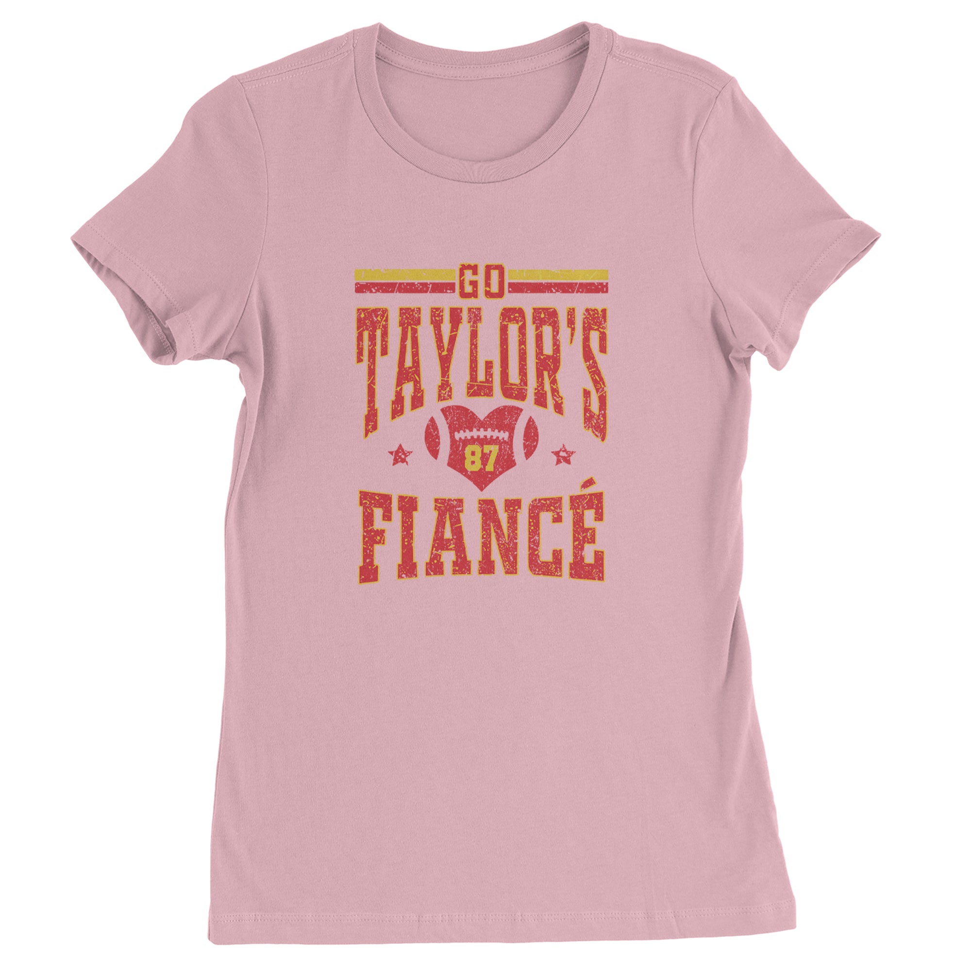 Go Taylor's Fiancé Engagement Game Day Womens T-shirt Light Pink