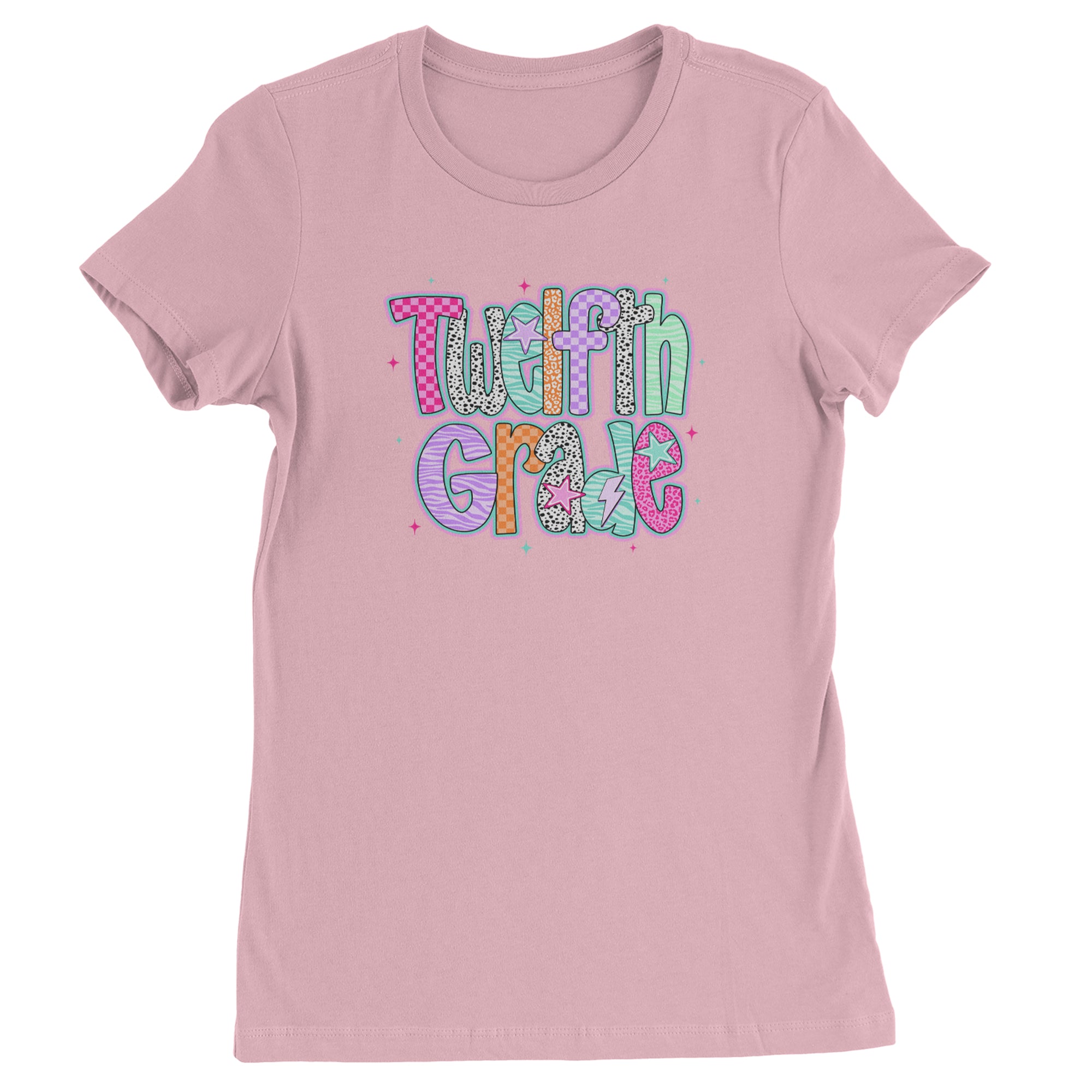 Senior Year Colorful Back to School Womens T-shirt Light Pink