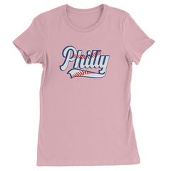 Philly Baseball Stitching Womens T-shirt Light Pink