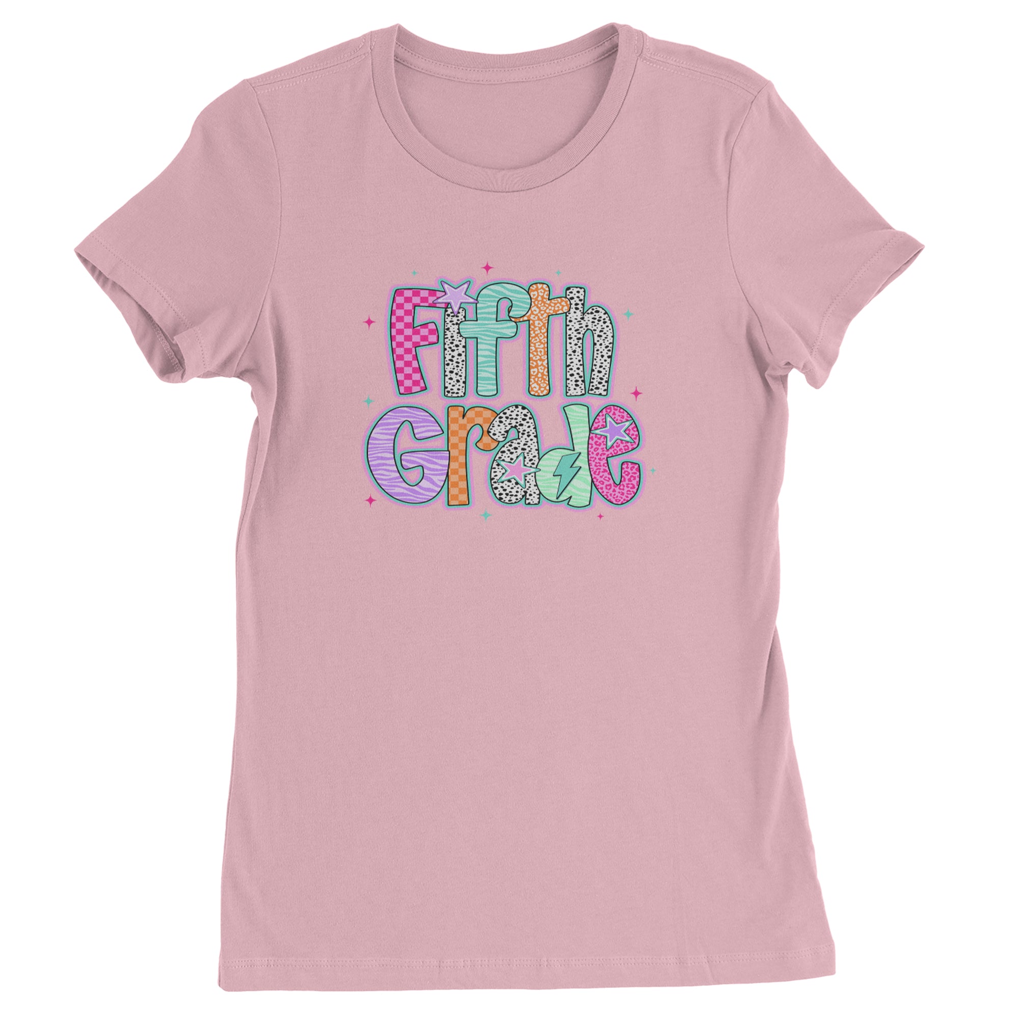 Fifth Grade Fly Colorful Back to School Womens T-shirt Light Pink