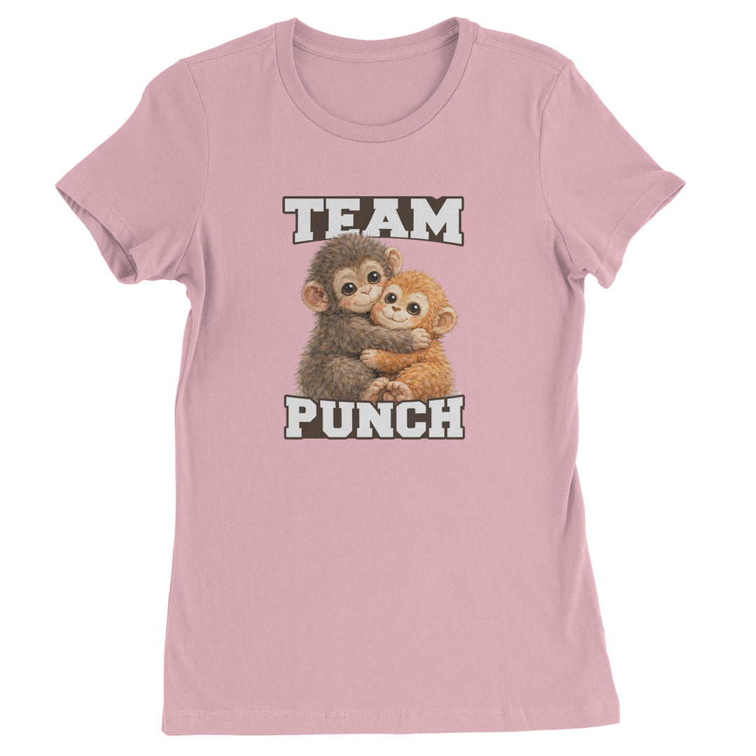 Team Punch Panchi-kun Monkey Womens T-shirt Light Pink
