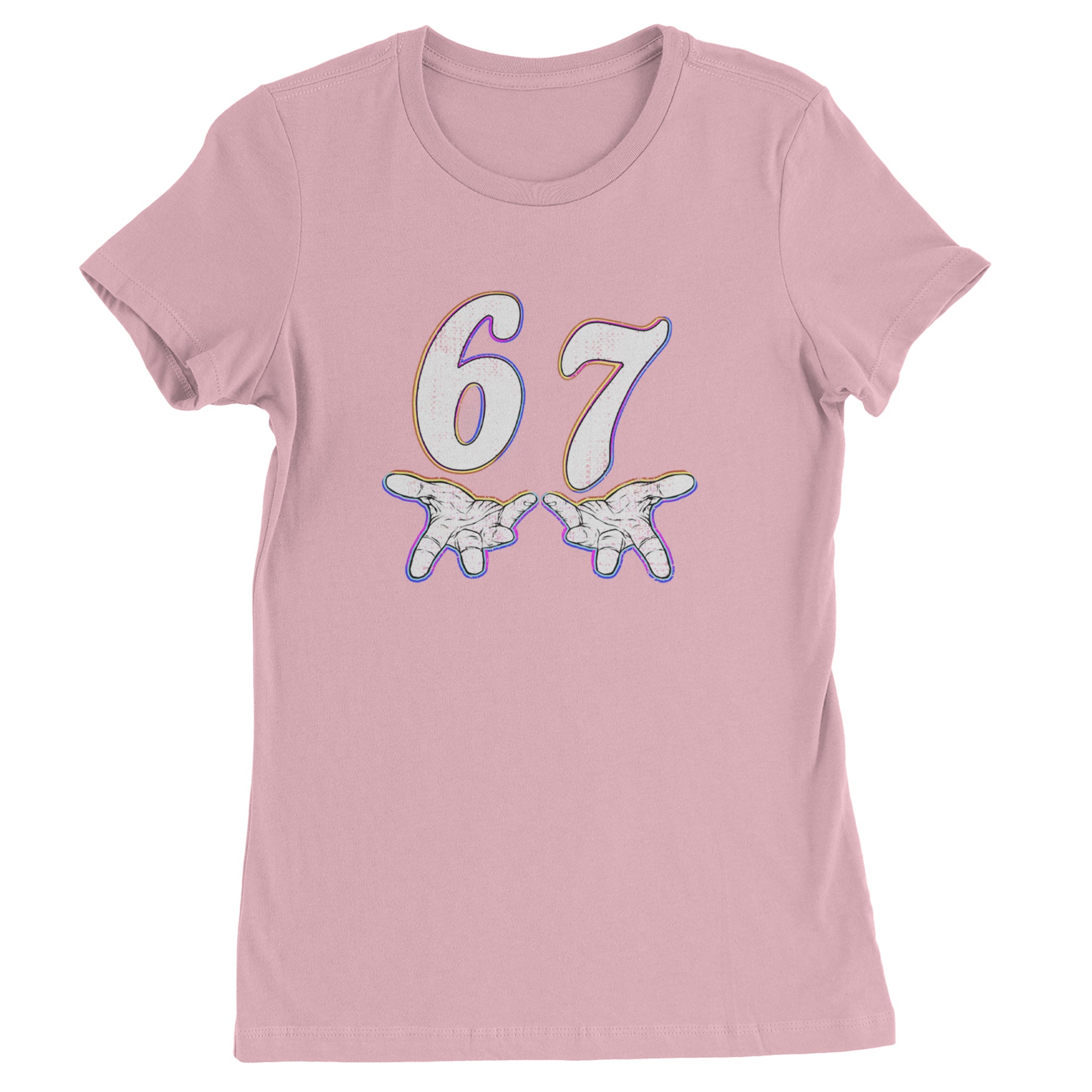 67 Hands Meme Viral Drill Womens T-shirt Light Pink
