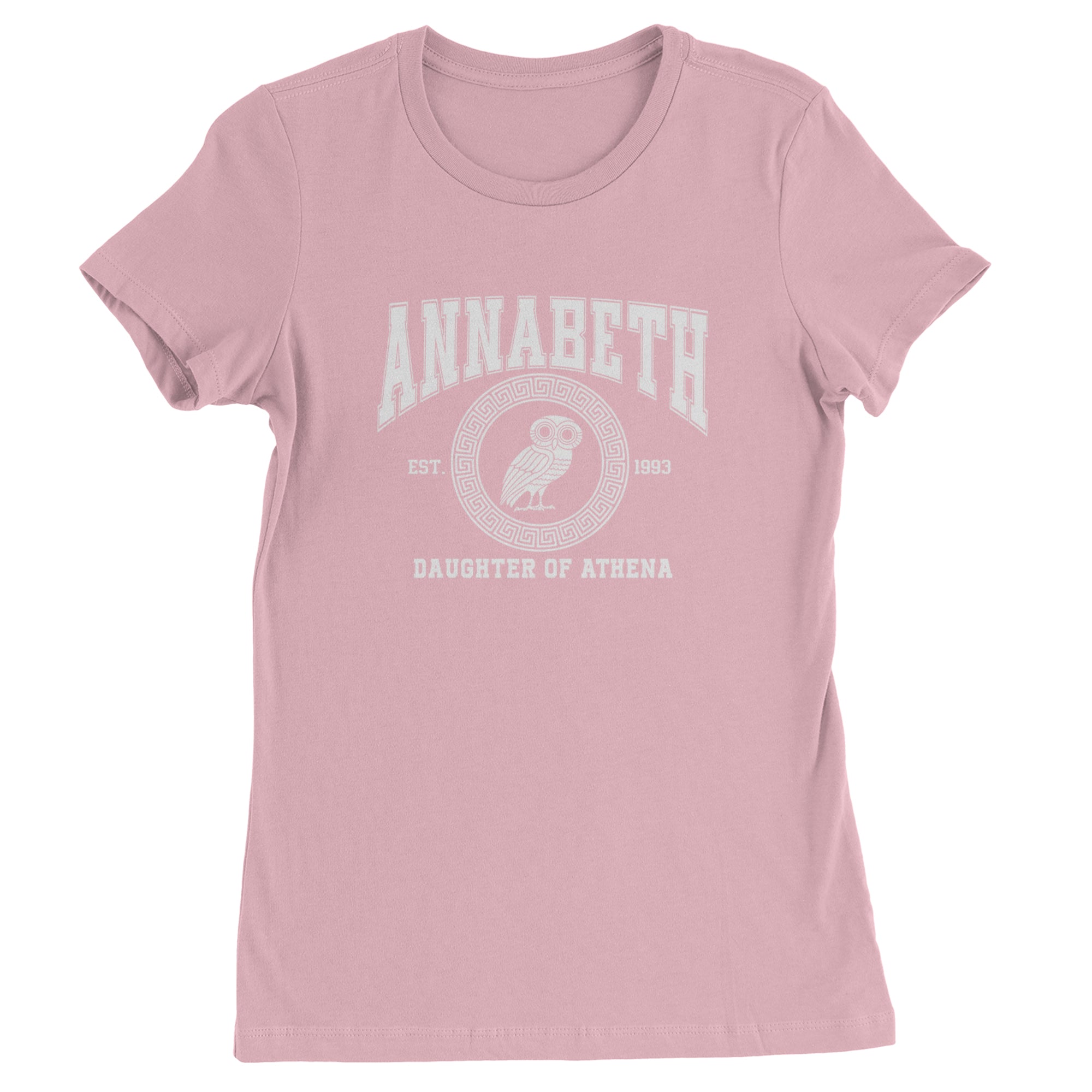 Annabeth Daughter of Athena Owl Wisdom Womens T-shirt Light Pink