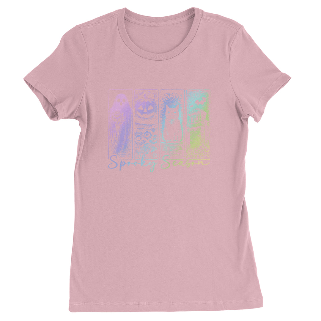 Spooky Season Cute Pastel Halloween Design Womens T-shirt Light Pink