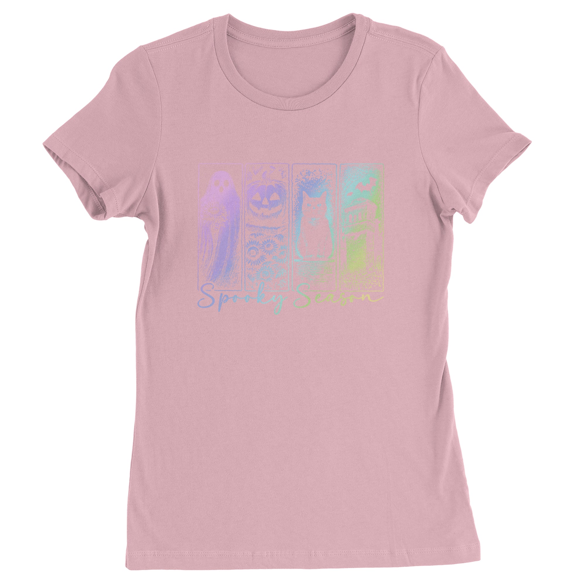 Spooky Season Cute Pastel Halloween Design Womens T-shirt Light Pink
