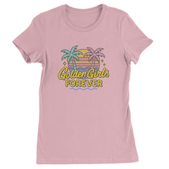 Golden Girls Forever Retro Sunset Womens T-shirt Light Pink