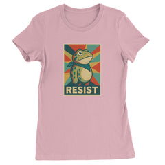 Resist Portland Protest Frog Womens T-shirt Light Pink