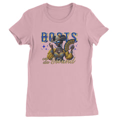 Boots On Da Ground Folding Fan Womens T-shirt Light Pink