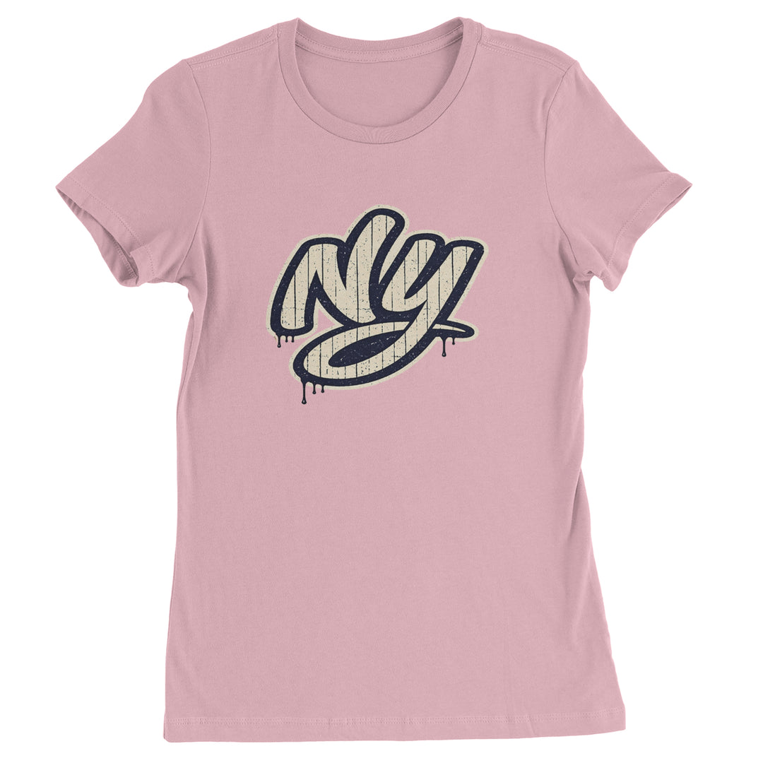 NYC New York City Grunge Street Womens T-shirt Light Pink