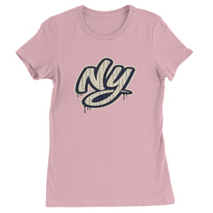 NYC New York City Grunge Street Womens T-shirt Light Pink