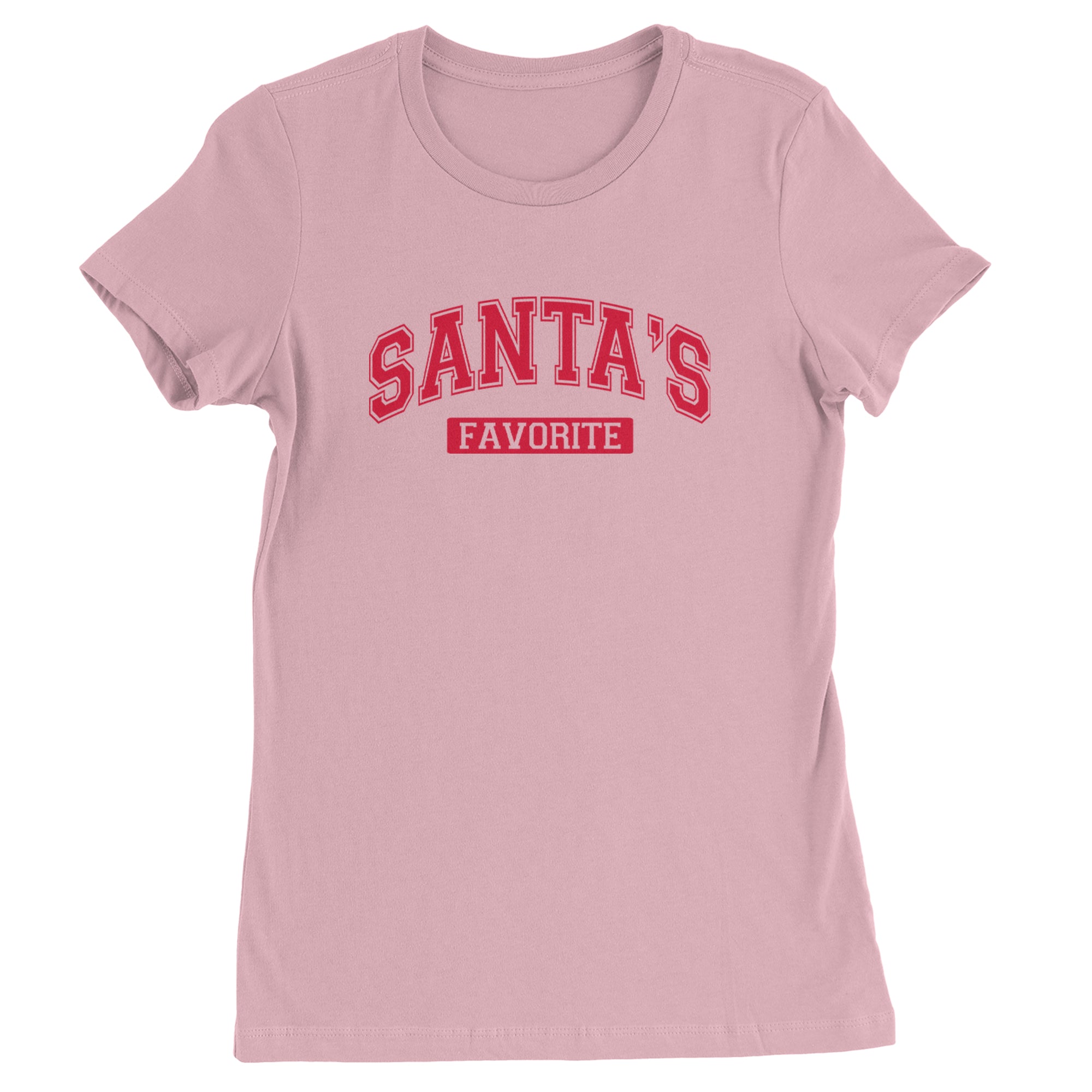 Santa's Favorite Womens T-shirt Light Pink