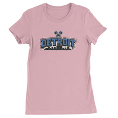 Detroit Motor City Retro Piston Womens T-shirt Light Pink