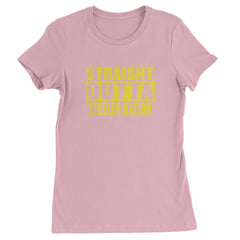 Straight Outta Steeler Nation Football graphic on Women's Heavyweight Cotton T-Shirt in Light Pink