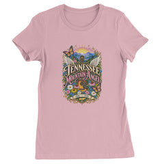 Tennessee Mountain Angel Wings Dolly Womens T-shirt Light Pink