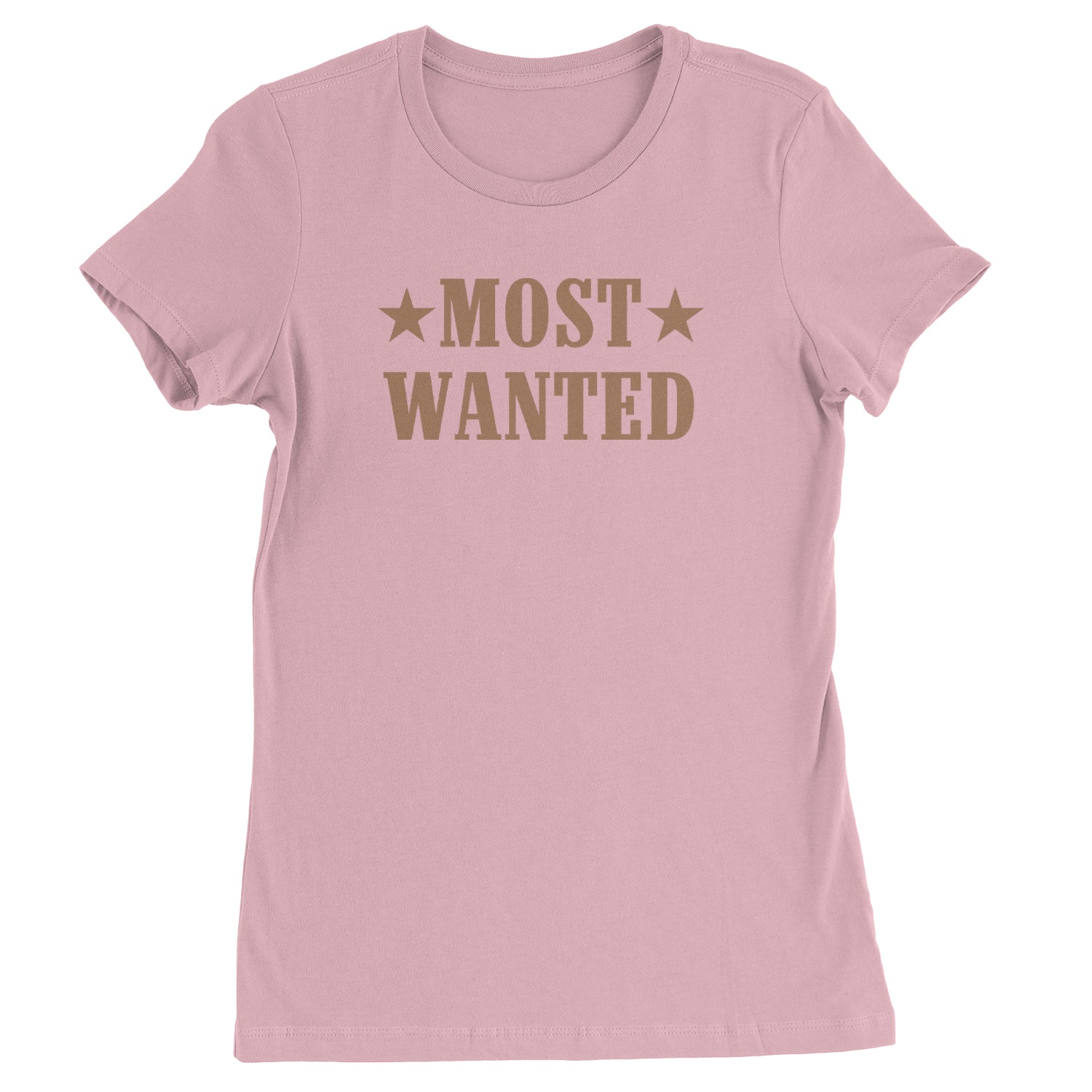 Most Wanted Cowboy  Womens T-shirt Light Pink