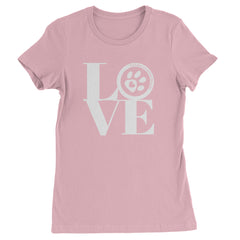 TLC LOVE Dog Rescue Womens T-shirt Light Pink
