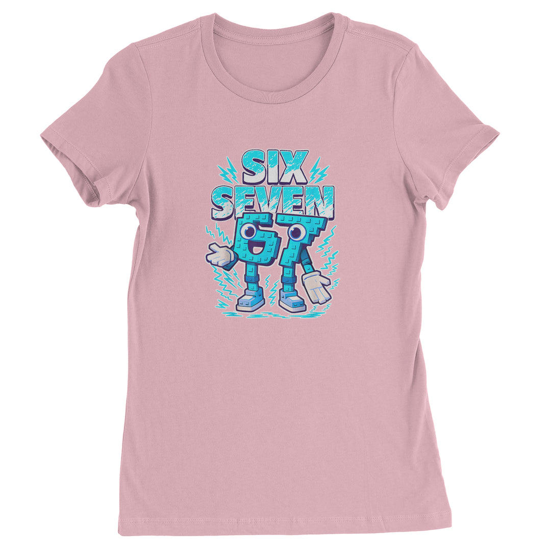 67 Brainrot Meme Slang Womens T-shirt Light Pink