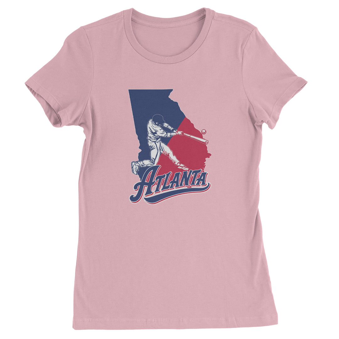 Atlanta Georgia Batter Up Womens T-shirt Light Pink