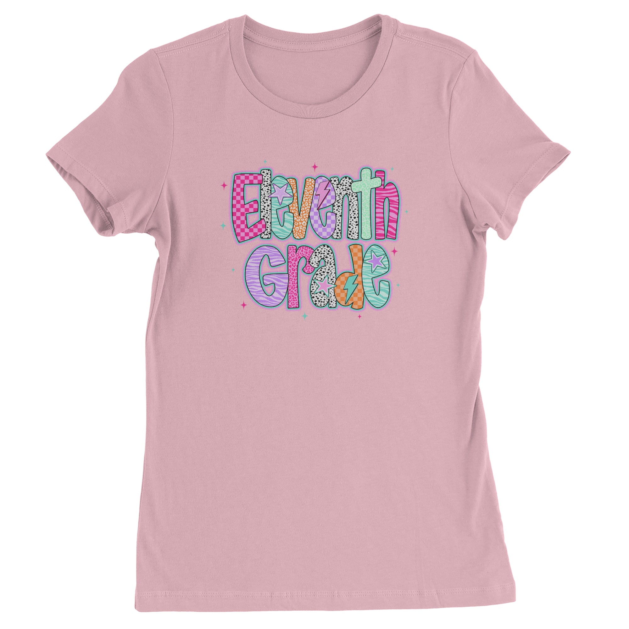 Eleventh Grade Extra Colorful Back to School Womens T-shirt Light Pink