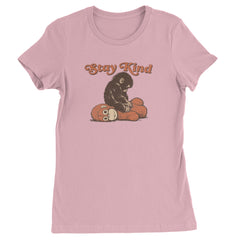 Punch Stay Kind Macaque Womens T-shirt Light Pink