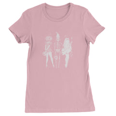 Vintage Spooky Squad Pinup Halloween Design Womens T-shirt Light Pink