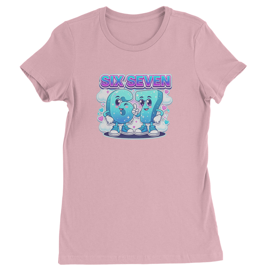 67 Six Seven Meme Kawaii Cloud Womens T-shirt Light Pink