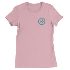 TLC To Love a Canine Dog Rescue Teal Womens T-shirt Light Pink