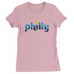 Skyline Philly Philadelphia Womens T-shirt Light Pink
