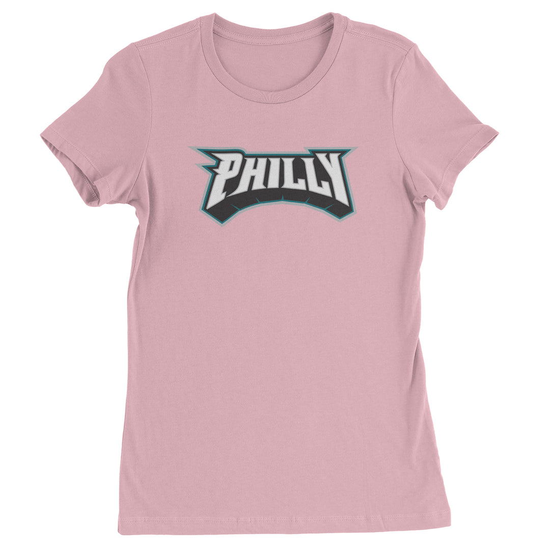 Philly Bold Block Throwback Womens T-shirt Light Pink