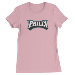 Philly Bold Block Throwback Womens T-shirt Light Pink