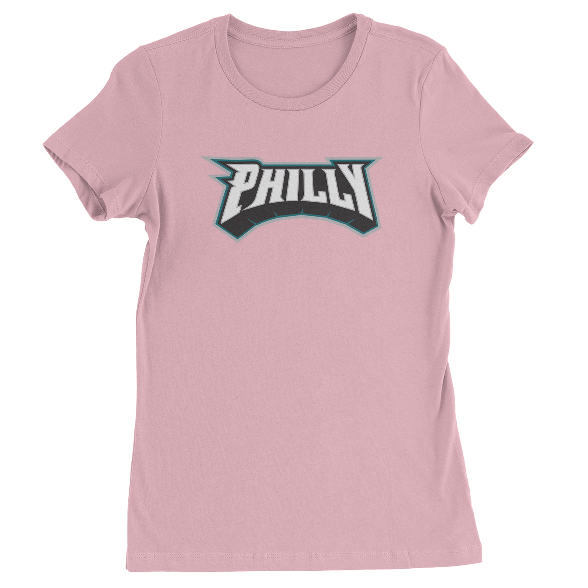 Philly Bold Block Throwback Womens T-shirt Light Pink
