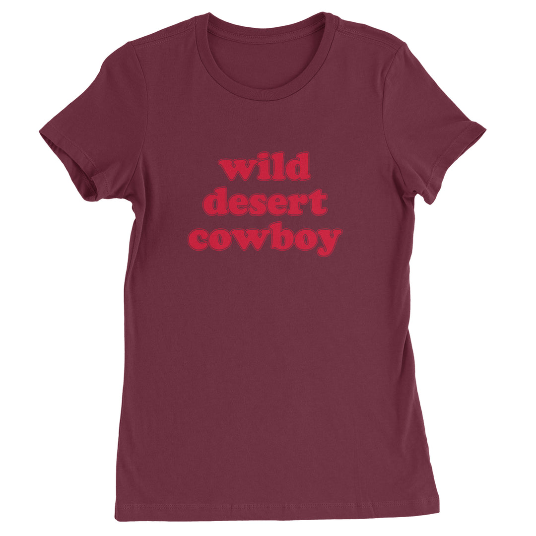 Wild Desert Cowboy Country Womens T-shirt Maroon
