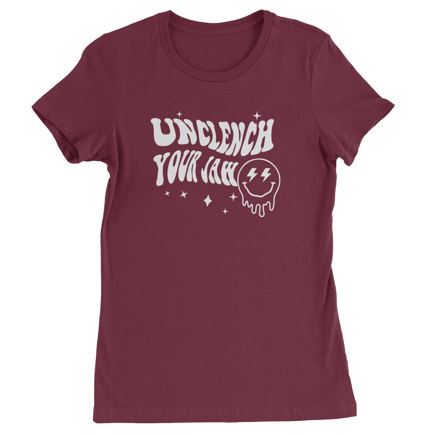 Unclench Your Jaw Festival Rave EDM Womens T-shirt Maroon