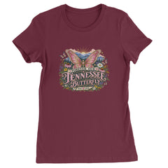 Forever Our Tennessee Butterfly Dolly Womens T-shirt Maroon