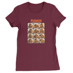 Punch Play Hard Love Harder Womens T-shirt Maroon