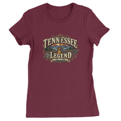 Tennessee Legend Country Music Dolly Womens T-shirt Maroon