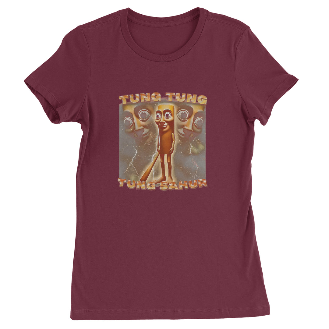Tung Tung Tung Sahur Enforcer Womens T-shirt Maroon
