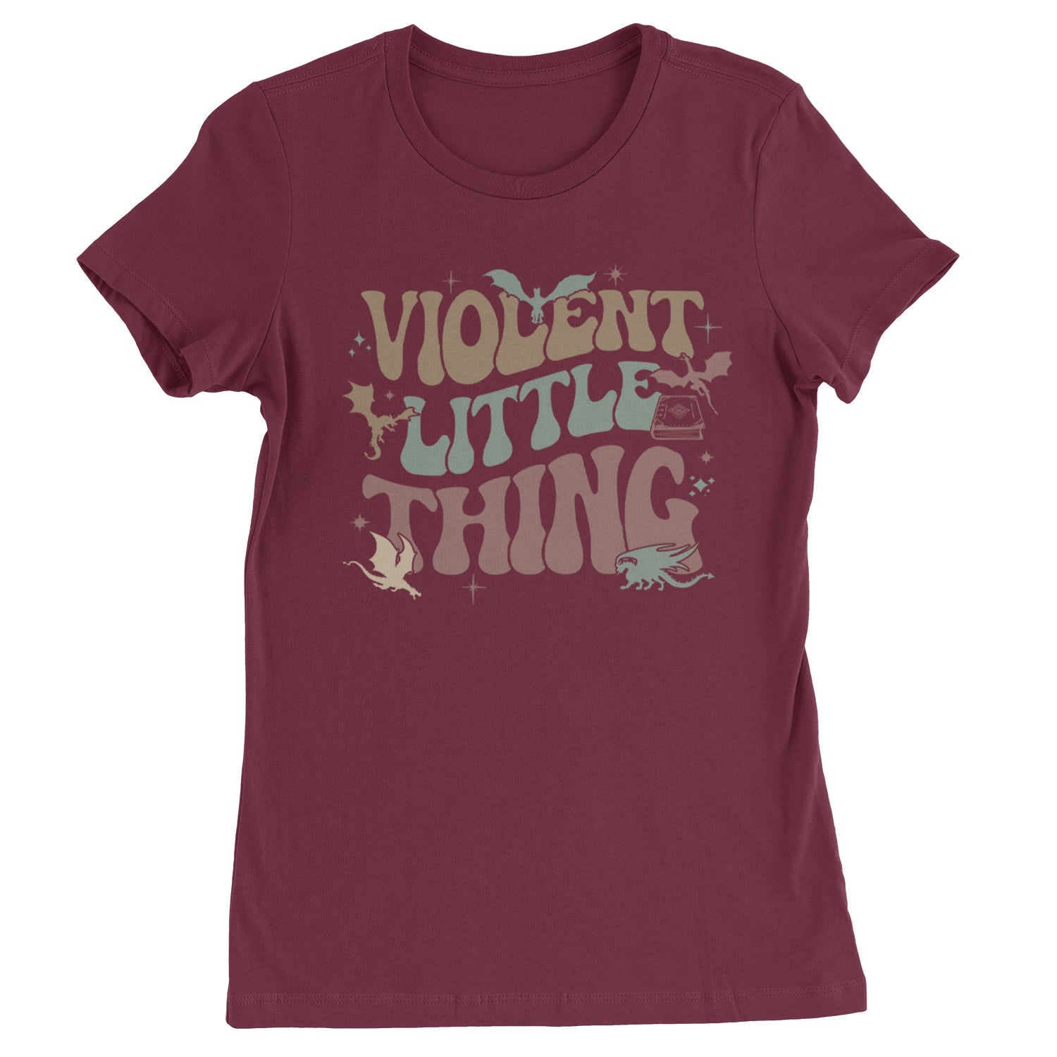 Violent Little Thing Dragon  Womens T-shirt Maroon