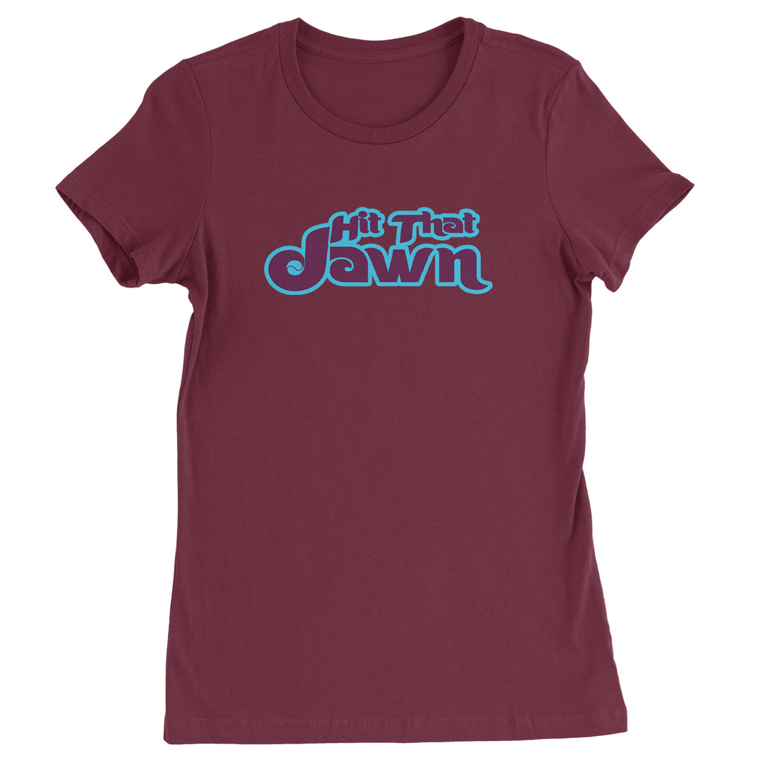 Hit That Jawn Philly Baseball graphic on Women's Heavyweight Cotton T-Shirt in Maroon