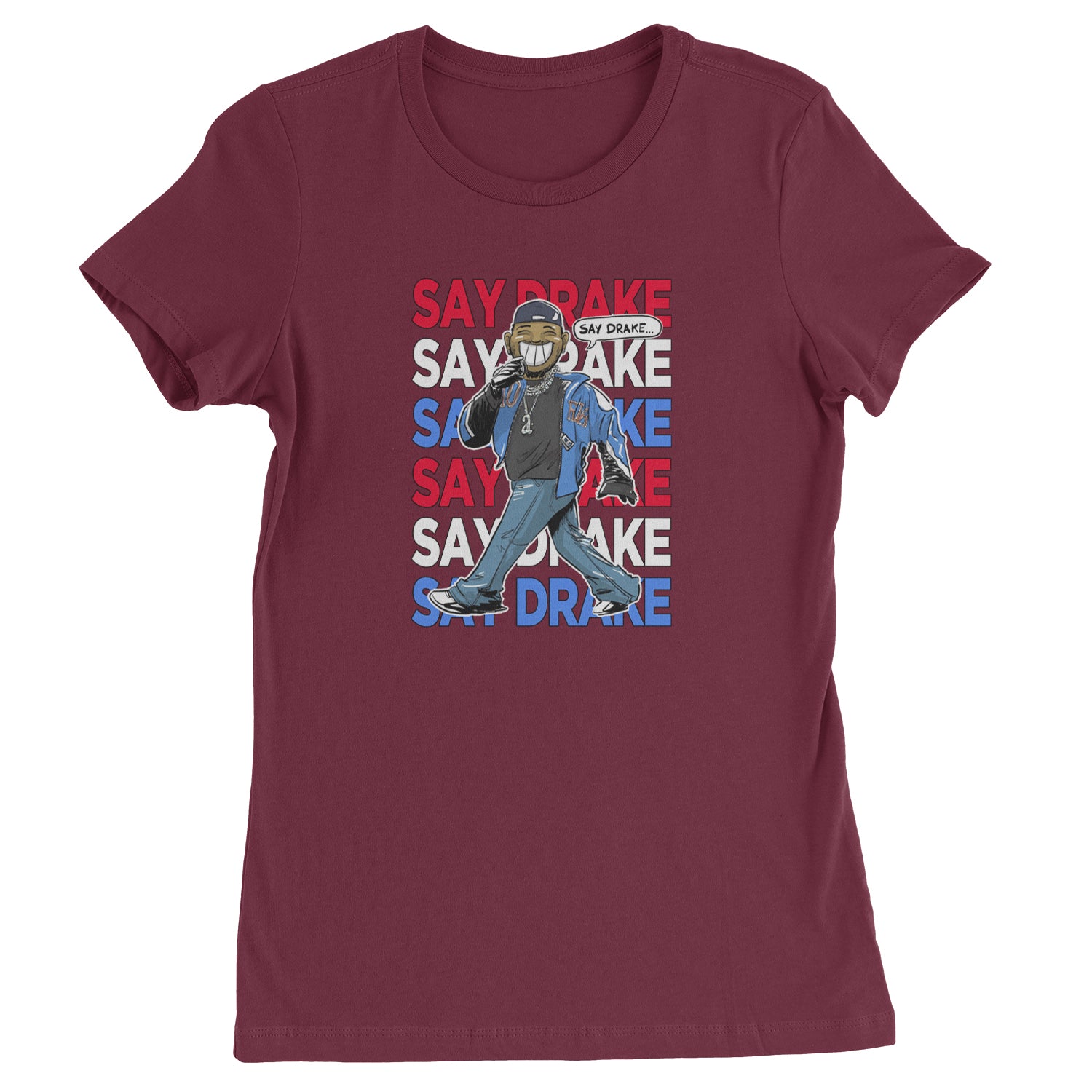 Say Drake Smiling Meme Mustard Womens T-shirt Maroon