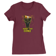 Hoist The Cone Pittsburgh Pride Womens T-shirt Maroon