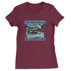 Bombardino Crocodilo Brainrot Womens T-shirt Maroon
