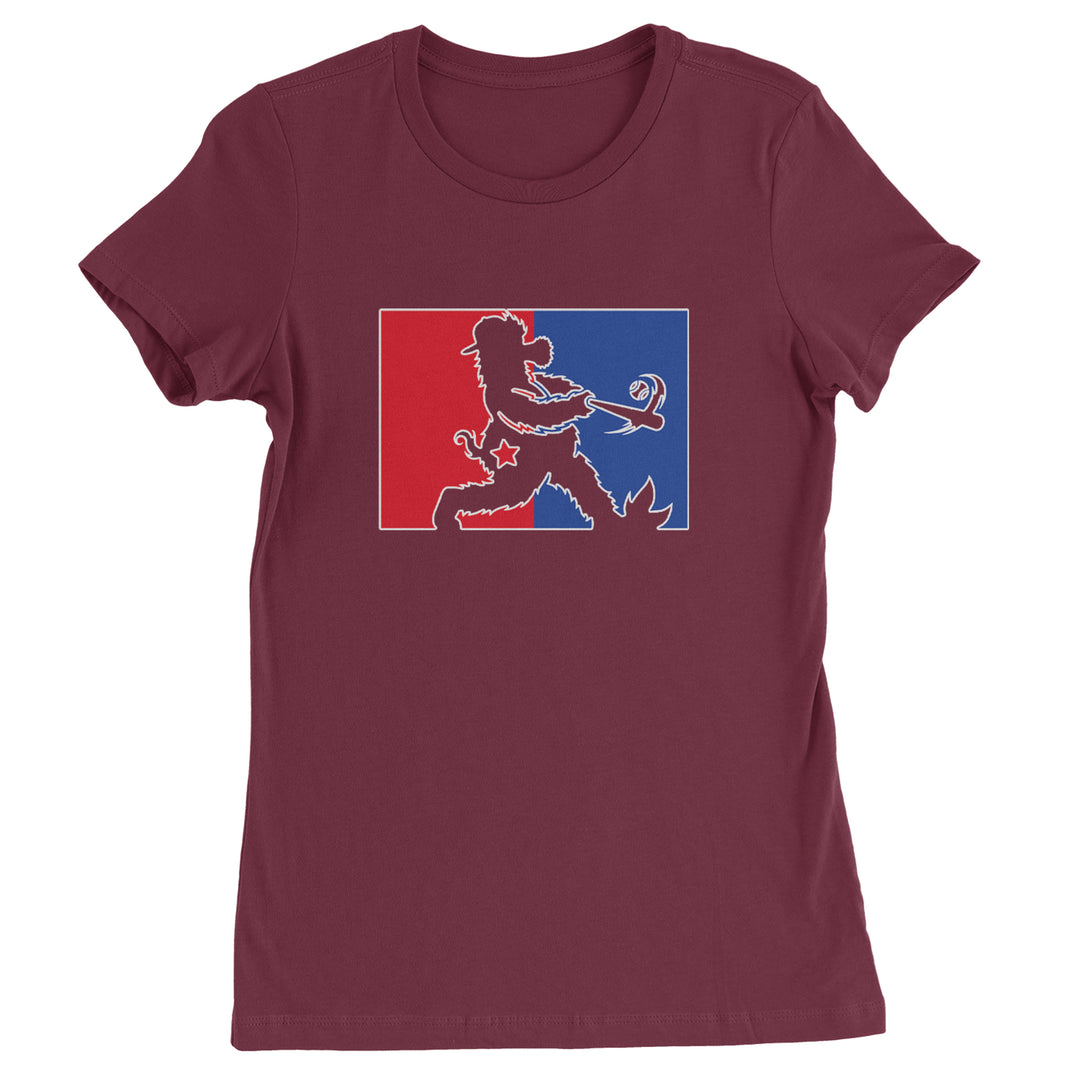 Batter Up Philly Baseball Phan Womens T-shirt Maroon