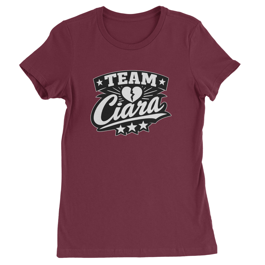 Team Ciara Scamanda Broken Heart Womens T-shirt Maroon