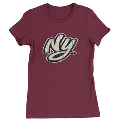 NYC New York City Grunge Street Womens T-shirt Maroon