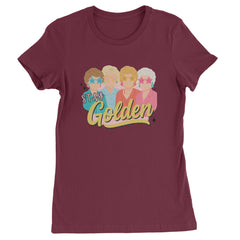 Stay Golden Girls Retro Womens T-shirt Maroon