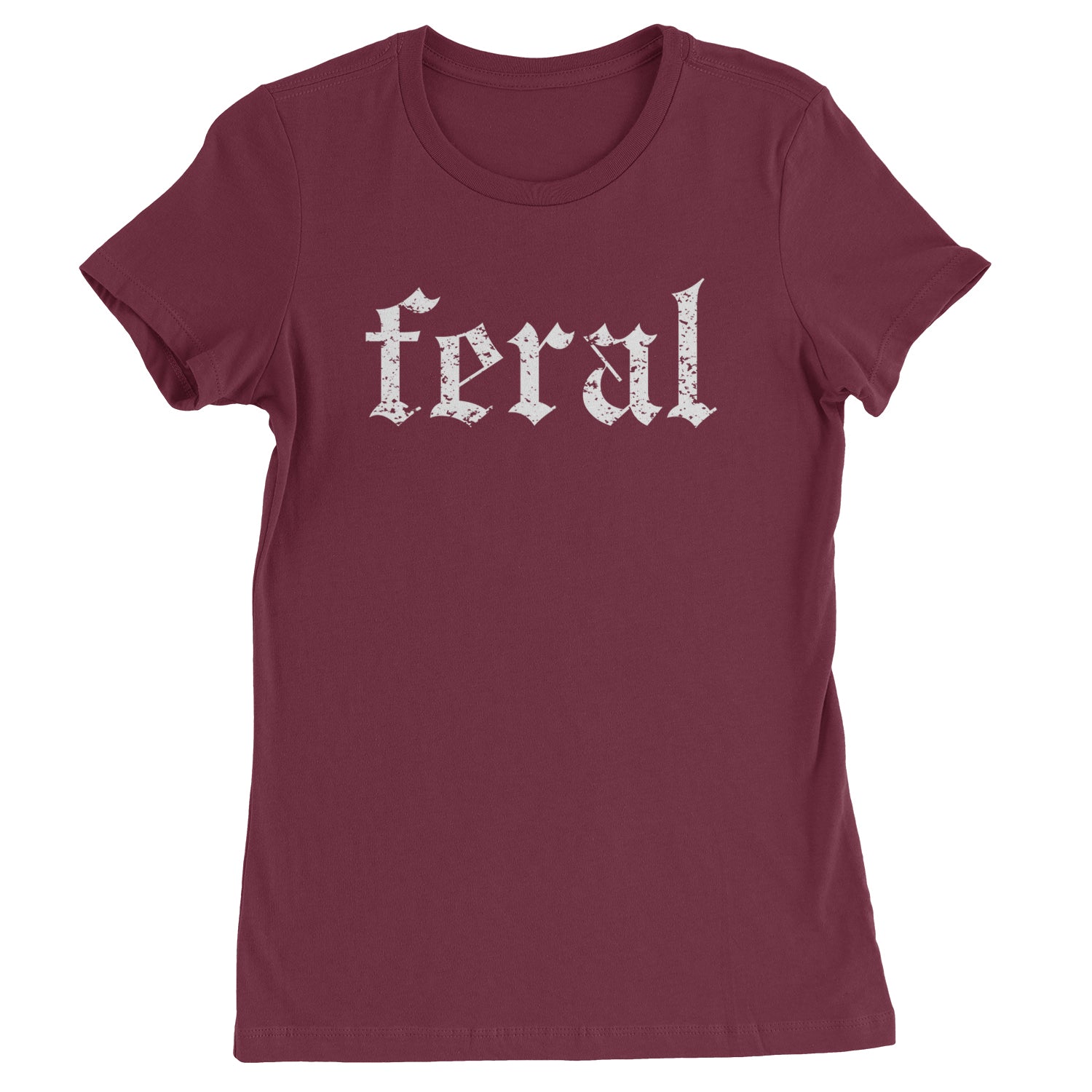 Feral Club Rat Festival Rave EDM Womens T-shirt Maroon