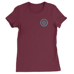TLC To Love a Canine Dog Rescue Teal Womens T-shirt Maroon