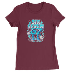 67 Brainrot Meme Slang Womens T-shirt Maroon